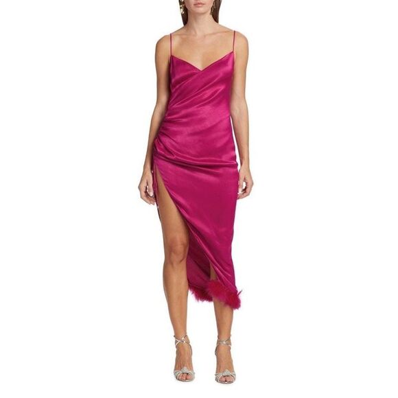 SAYLOR Ayn Feather-Embellished Midi-Dress Size Small $297 - Picture 1 of 11